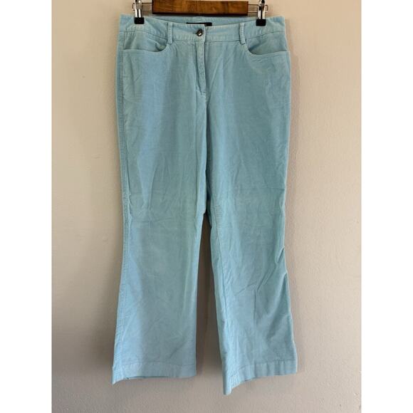 Etcetera Aqua Blue Corduroy Flared Pants‎ Women’s Size 6 Y2K Vibe 90s Boho - Picture 1 of 4